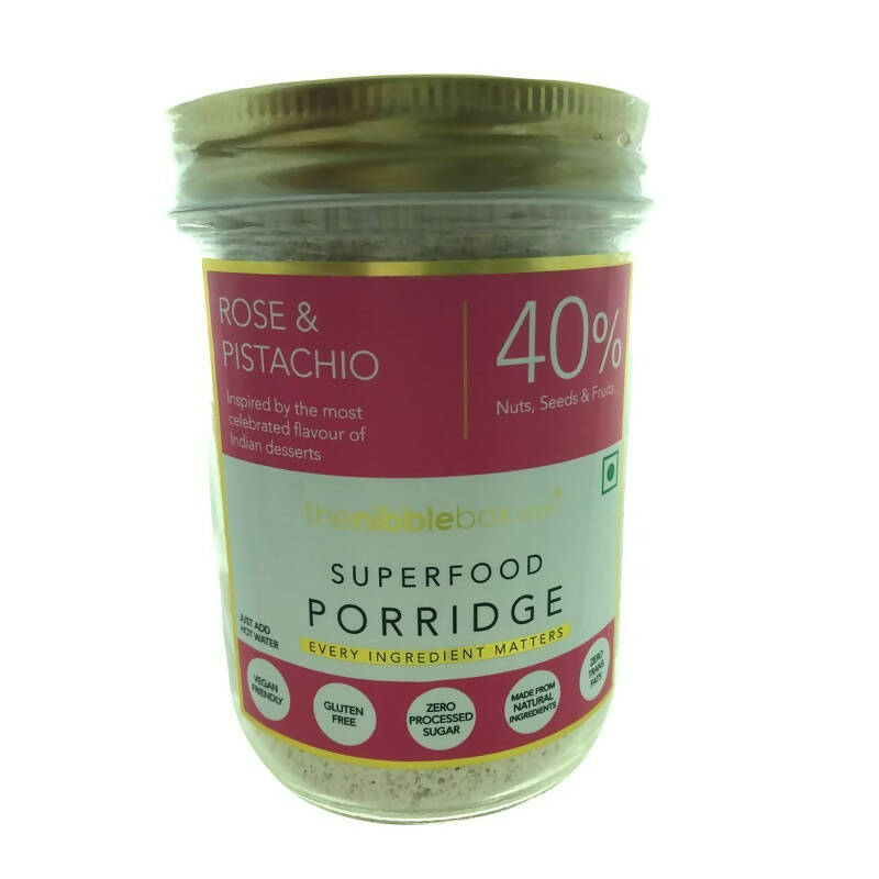 Thenibblebox Rose & Pistachio Almond flour Superfood Porridge Instant Breakfast Mix   