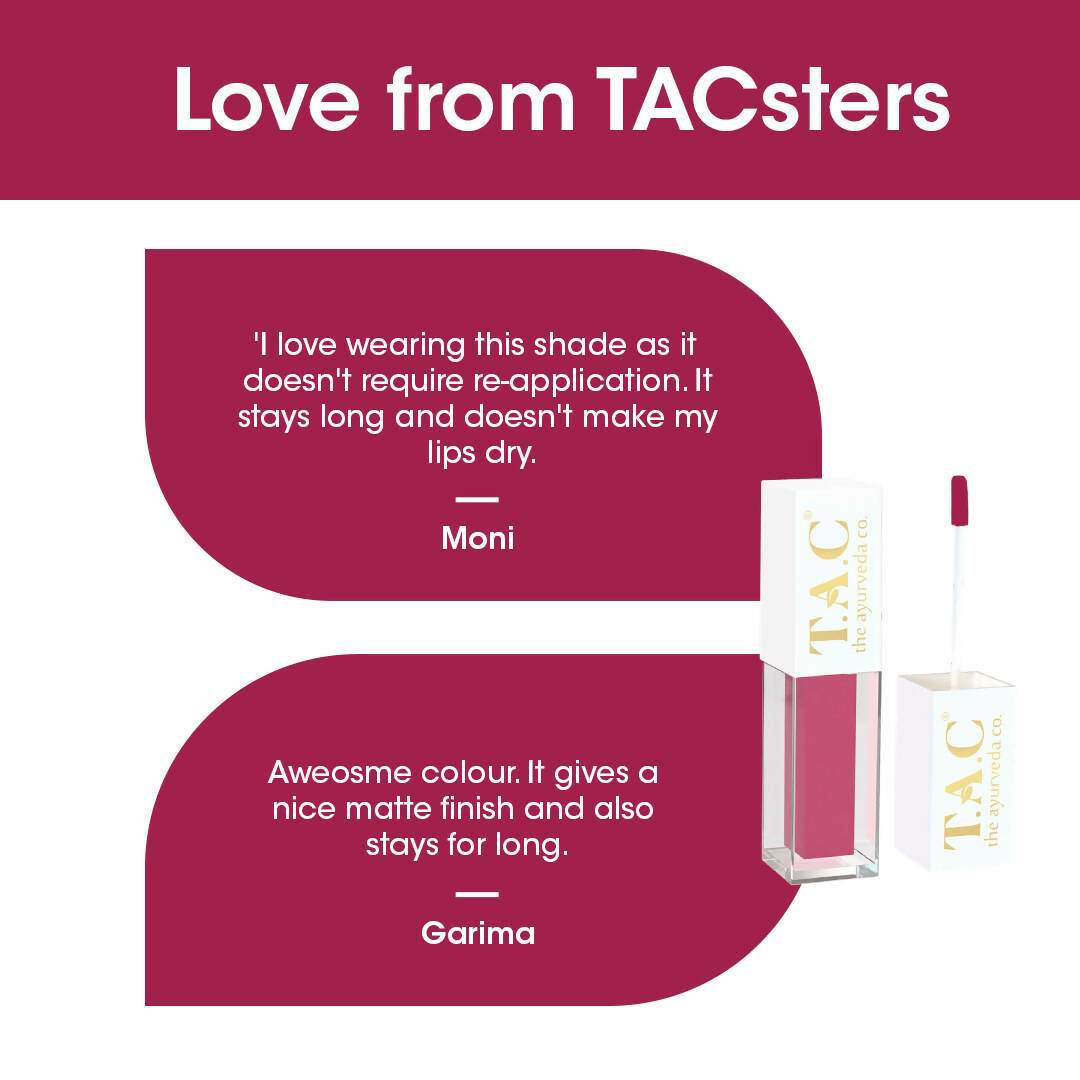 TAC - The Ayurveda Co. Liquid Matte Cosmic Pink Lipstick