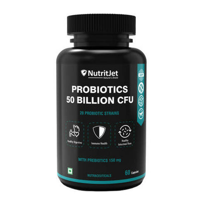 NutritJet Probiotic Supplement 50 Billion CFU Veg Capsules TrueCure