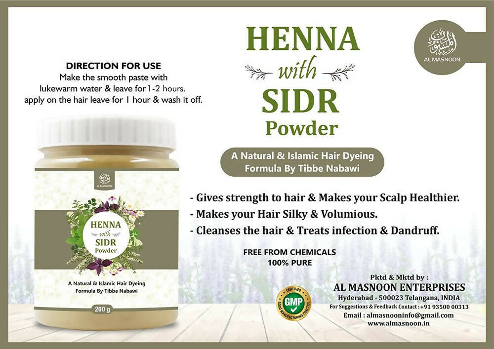 Al Masnoon Henna With Sidr Leaves Powder