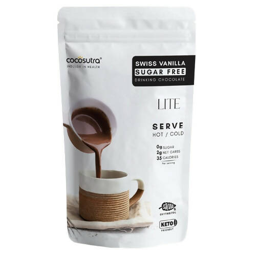 Cocosutra Lite Sugar Free Drinking Chocolate Mix Swiss Vanilla TrueCure