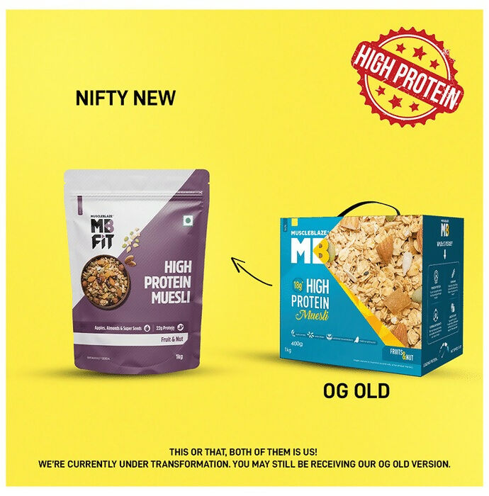 MuscleBlaze Fit High Protein Muesli - Fruits & Nut