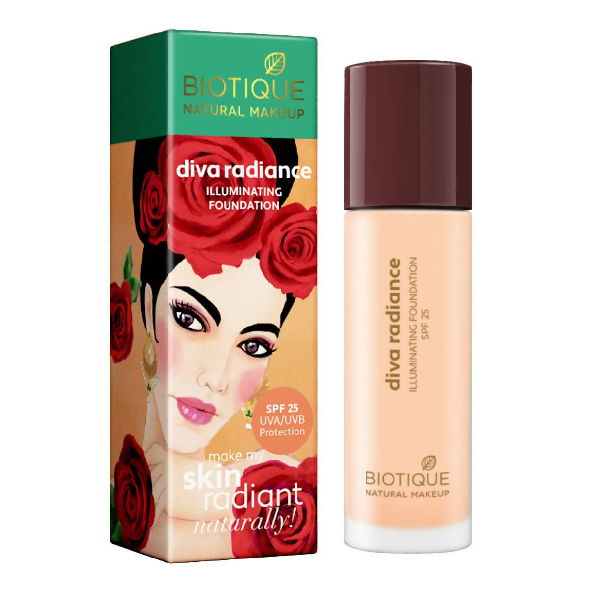 Biotique Natural Makeup Diva Radiance Illuminating Foundation-Creamy Oatmeal