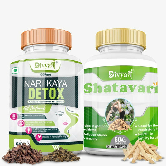 Divya Shree Nari Kaya Detox Capsule and Shatavari Capsule Combo  