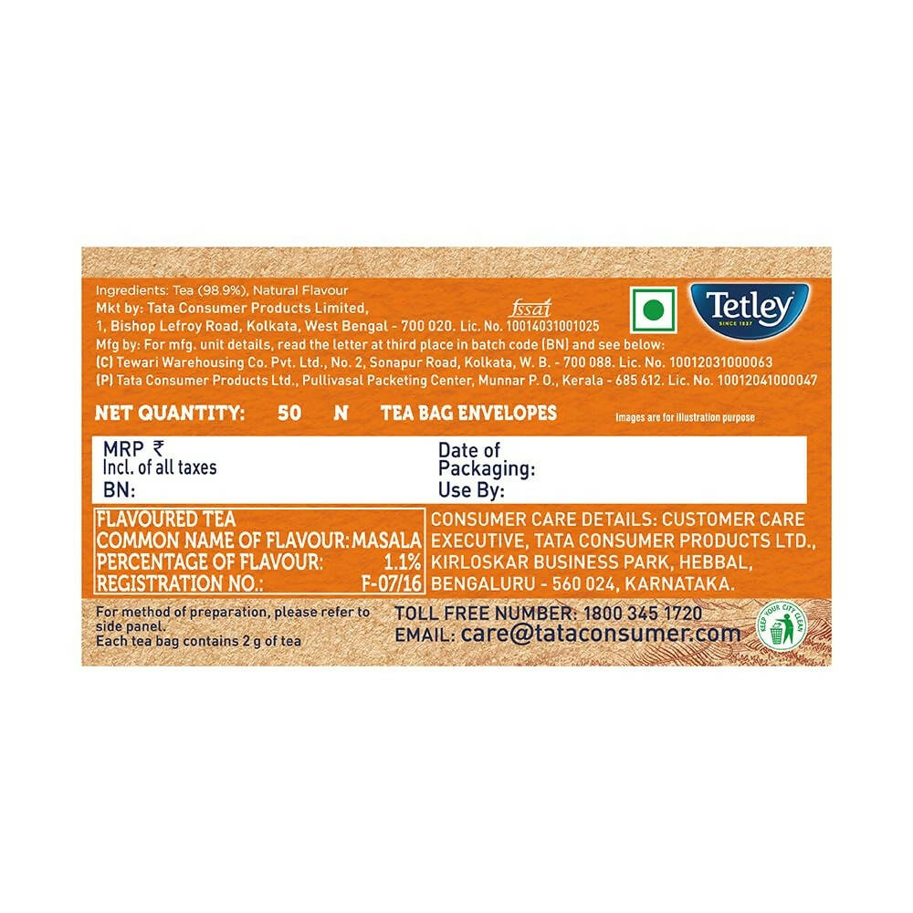 Tetley Masala Chai With Natural Flavour Black Tea Bags