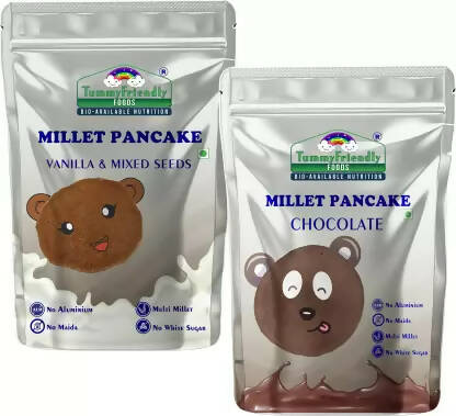 TummyFriendly Foods Millet Pancake Mix Combo Chocolate, Seeds Healthy Breakfast, Australia, Canada 