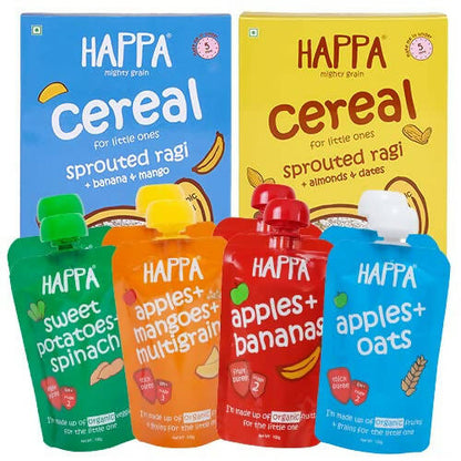 Happa Organic Baby Food, Fruit Puree and Cereal Combo, Australia, Canada 