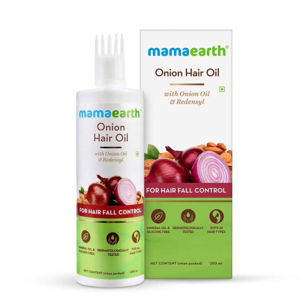 Mamaearth Onion Hair Oil With Onion Oil & Redensyl For Hair Fall Control