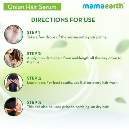 Mamaearth Onion Hair Serum For Strong , Frizz Free Hair