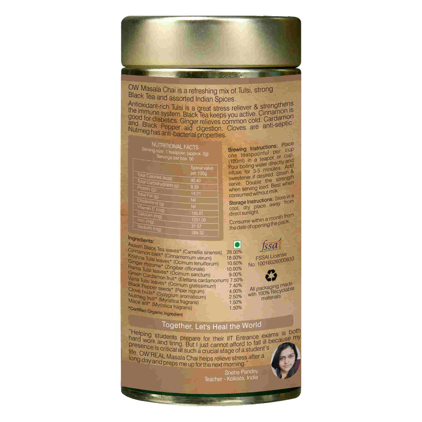 Organic Wellness Masala Chai Tin