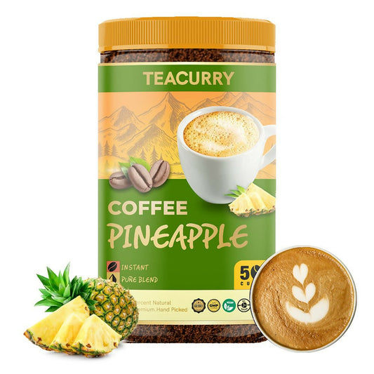 Teacurry Pineapple Instant Coffee Powder - Arabica Freeze Dried Coffee for Instant Hot & Cold Coffee