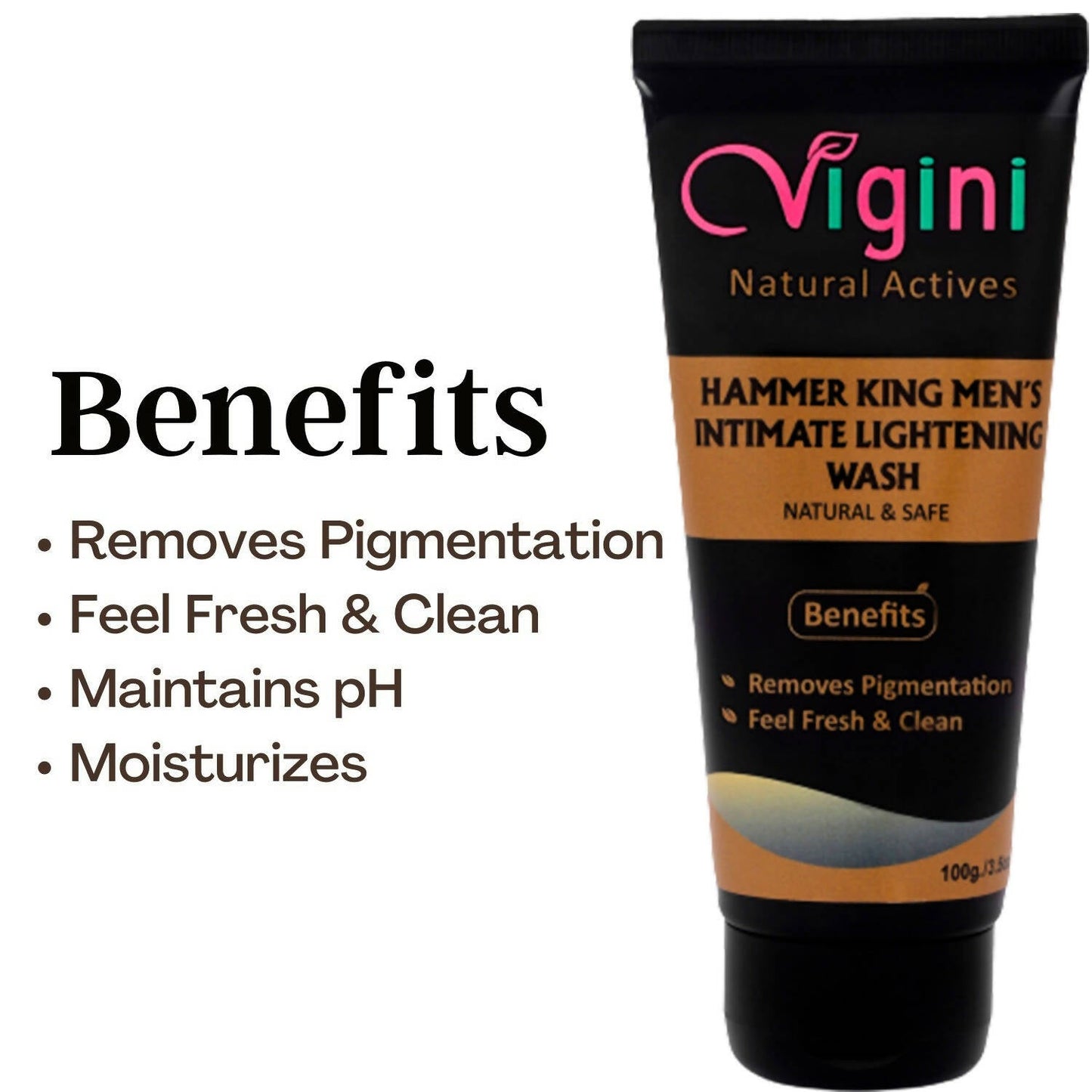 Vigini Natural Hammer King Men's Intimate Lightening Wash for Men