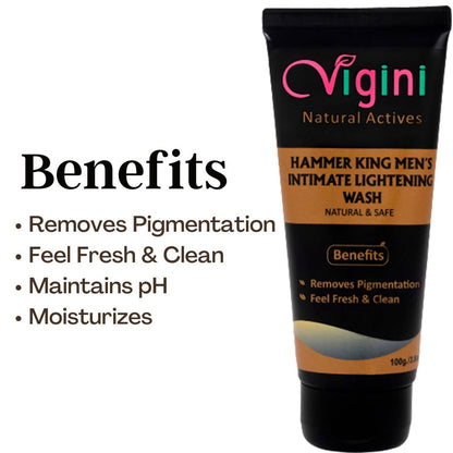 Vigini Natural Hammer King Men's Intimate Lightening Wash for Men