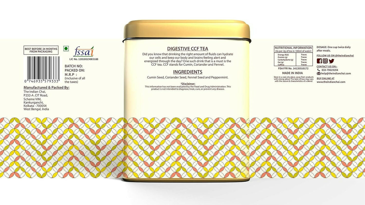 The Indian Chai - Digestive CCF Tea 30 Pyramid Tea Bags - Drmedicart