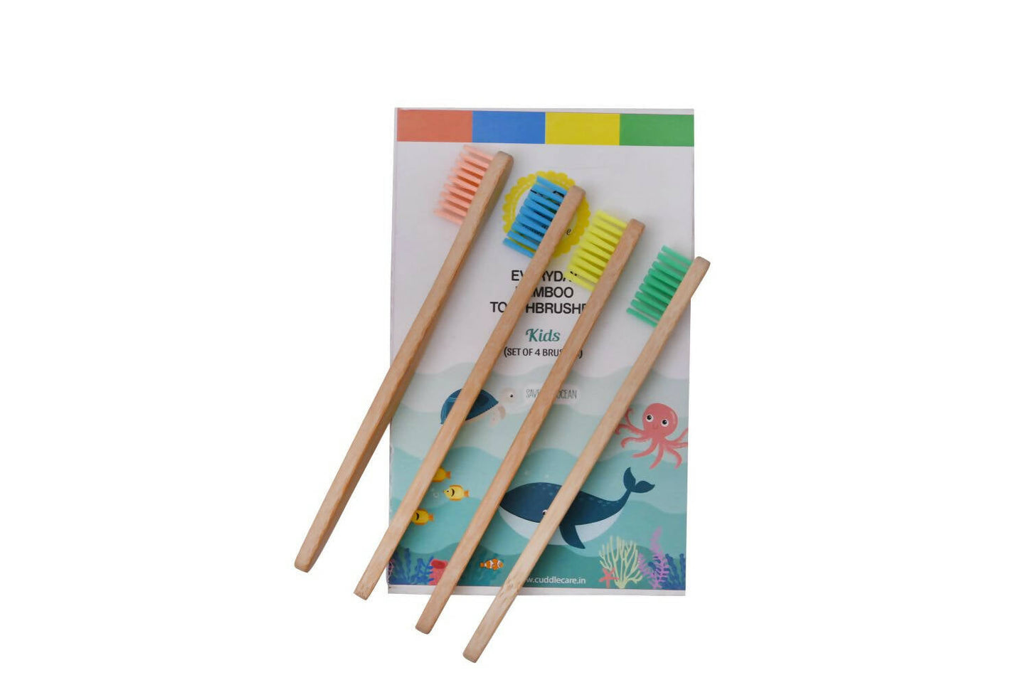 Cuddle Care Bamboo Toothbrushes for Kids (Pack of 4)