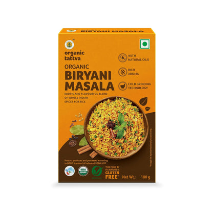 Organic Tattva South-Indian Masala Combo (100 Gm Each)- Sambar Powder, Rasam and Biryani Masala