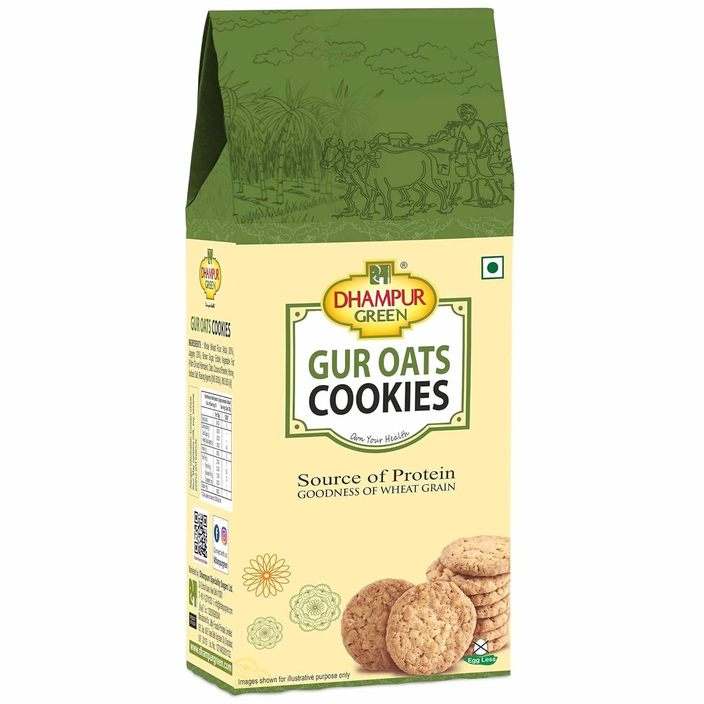 Dhampur Green Gur Oats Cookies