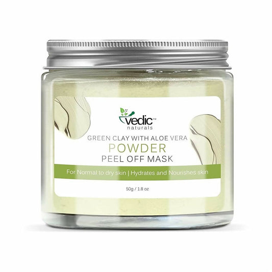 Vedic Naturals Green Clay With Aloe Vera Powder Peel Off Mask TrueCureN