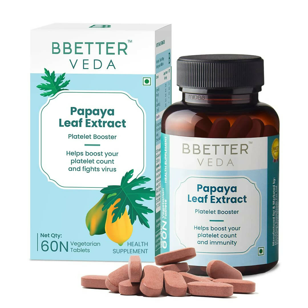 BBETTER Veda Papaya Leaf Extract Platelet Booster Tablets  