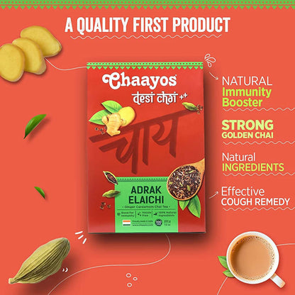 Chaayos Adrak Elaichi Tea Powder (Ginger & Cardamom)