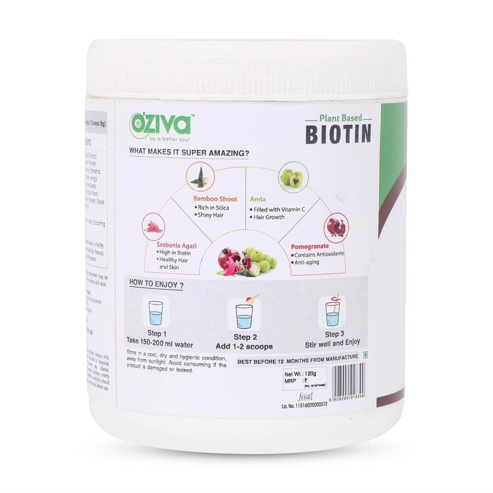 OZiva Plant Based Biotin (10,000+ mcg)