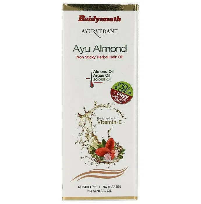 Baidyanath Jhansi Ayurvedant Ayu Almond Non Sticky Herbal Hair Oil TrueCure