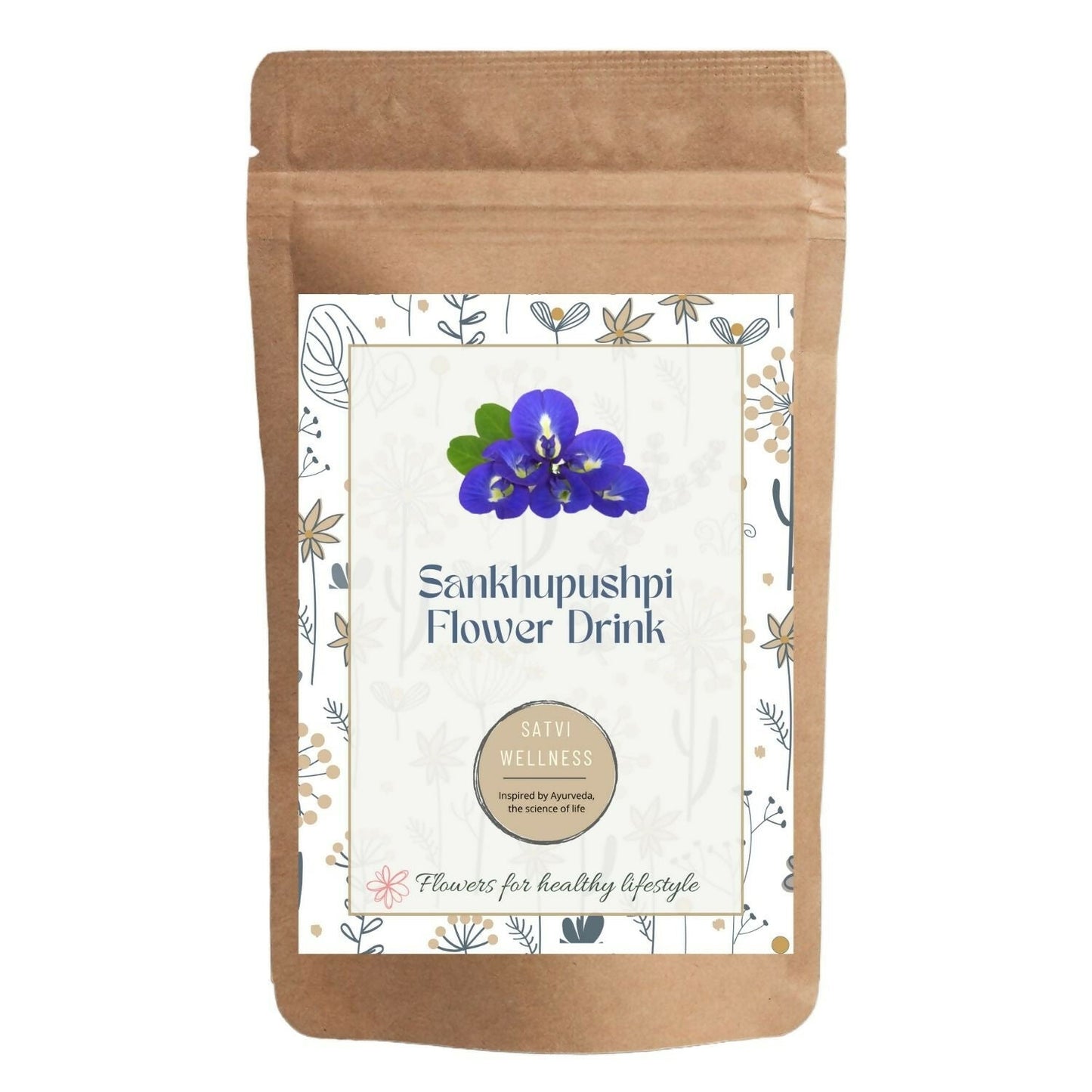 Satvi Wellness Shankhupushpi flower Tea | Blue Butterfly pea tea | Blue tea mix TrueCure