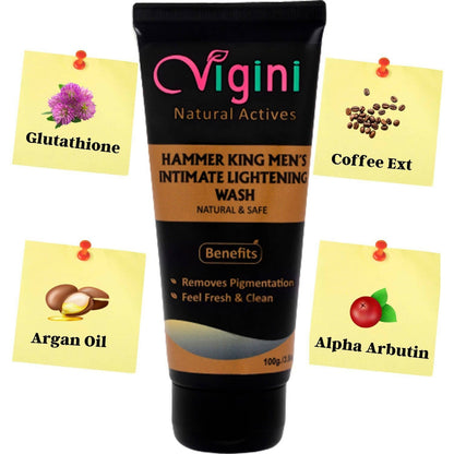 Vigini Natural Hammer King Men's Intimate Lightening Wash for Men