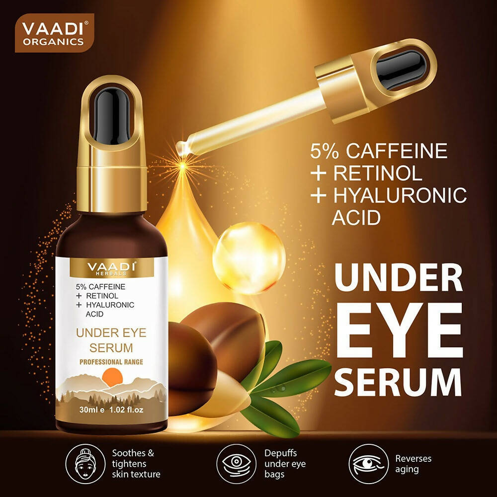 Vaadi Herbals Under Eye Serum With 5% Caffeine & Retinol & Hyaluronic Acid