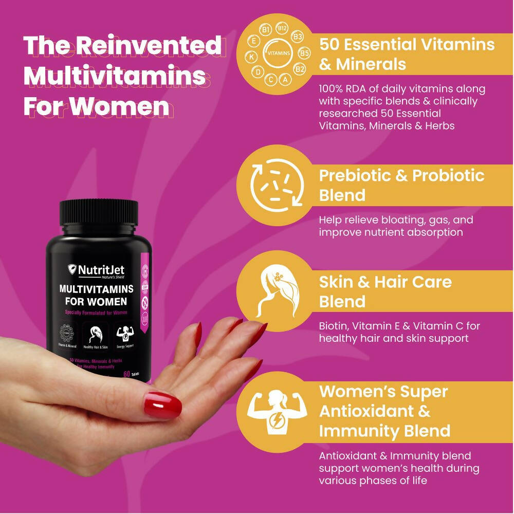 NutritJet Multivitamin Vegetarian Tablets For Women