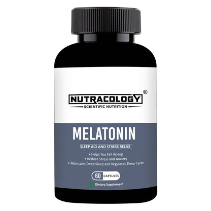 Nutracology Melatonin 3 mg Sleep Aid and Stress Relax Sleeping Aid Capsules TrueCure