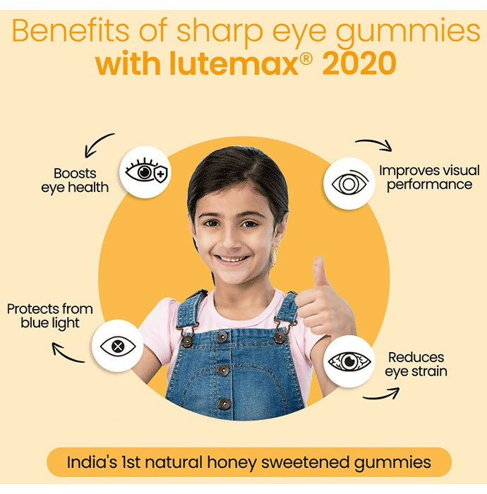 Zingavita Sharp Eye Gummies with Honey for Kids (2+ years) - Cranberry Flavor - Drmedicart