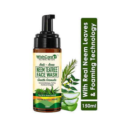 Wishcare Anti Acne Neem TeaTree Foaming Face Wash - Drmedicart