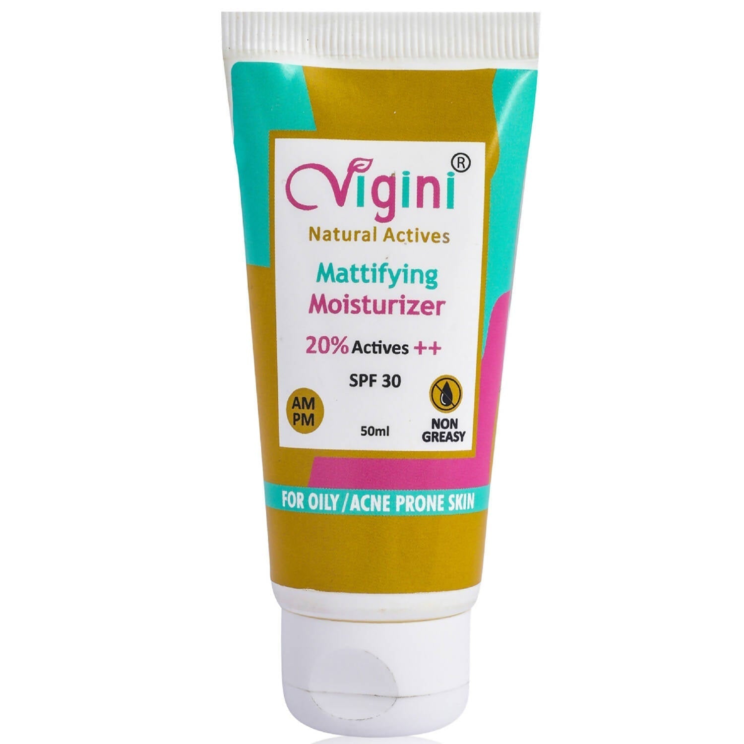 Vigini Natural Actives Mattifying Moisturizer SPF 30 for Men Women TrueCureN