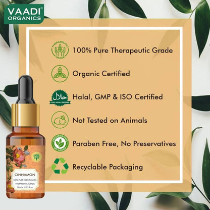 Vaadi Herbals Cinnamon 100% Pure Essential Oil Therapeutic Grade