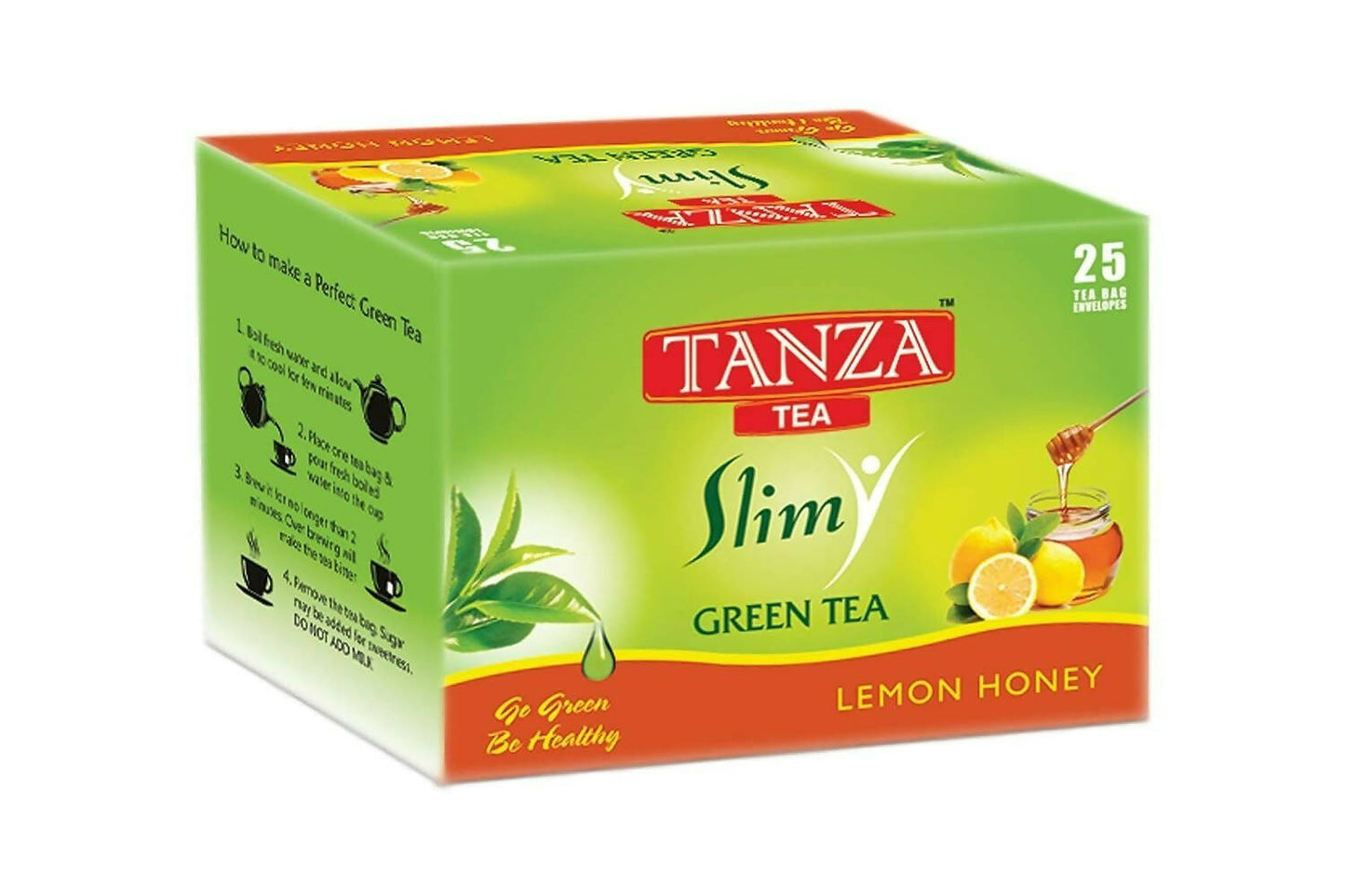 Tanza Tea Slim Green Tea Bags Lemon Honey   