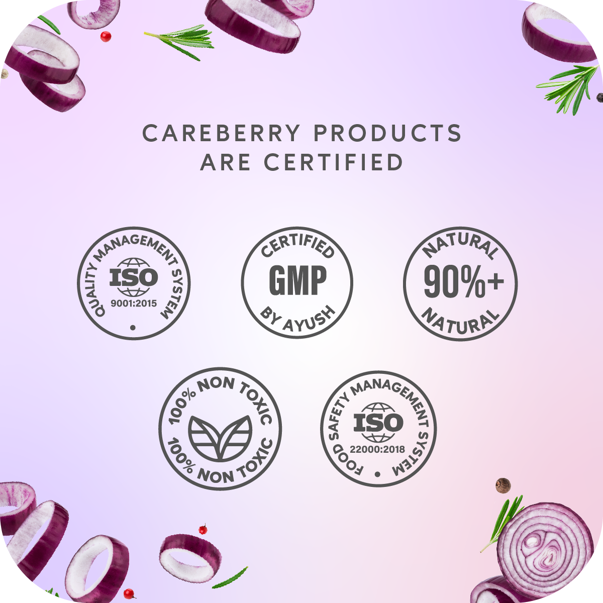 Careberry Organic Red Onion & Black Seed Stimulating Shampoo For Anti Hair Fall