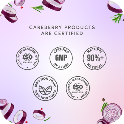 Careberry Organic Red Onion & Black Seed Stimulating Shampoo For Anti Hair Fall