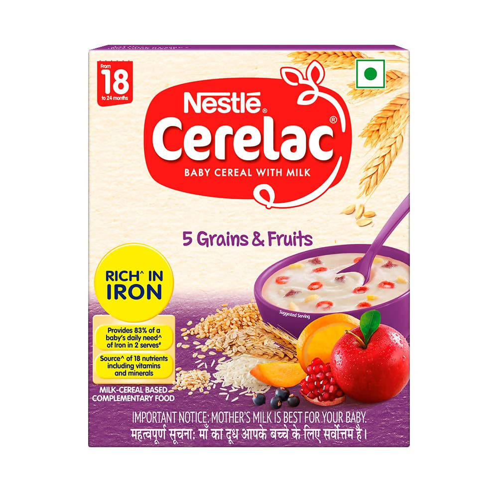 Nestle Cerelac Baby Cereal with Milk, 5 Grains & Fruits  From 18 to 24 Months, Australia, Canada 