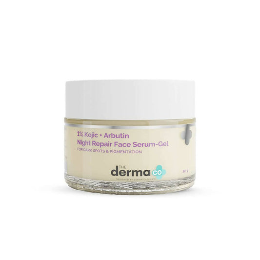 The Derma Co 1% Kojic + Arbutin Night Repair Face Serum Gel 