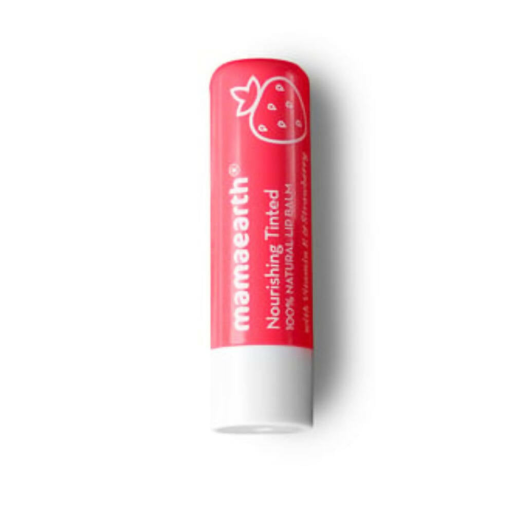 Mamaearth Nourishing Tinted 100% Natural Lip Balm With Vitamin E & Strawberry 