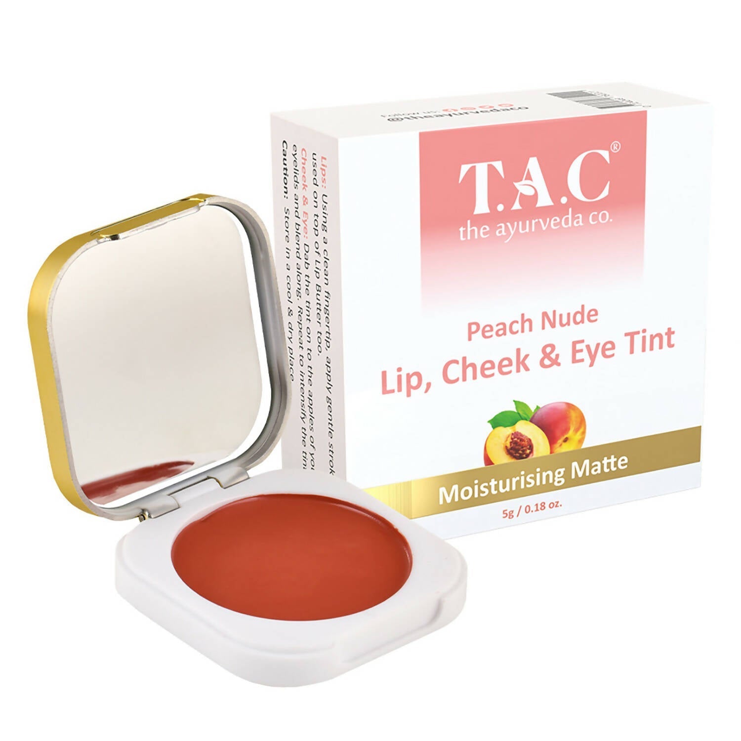 TAC The Ayurveda Co. Peach Nude Lip, Cheek & Eye Tint TrueCure