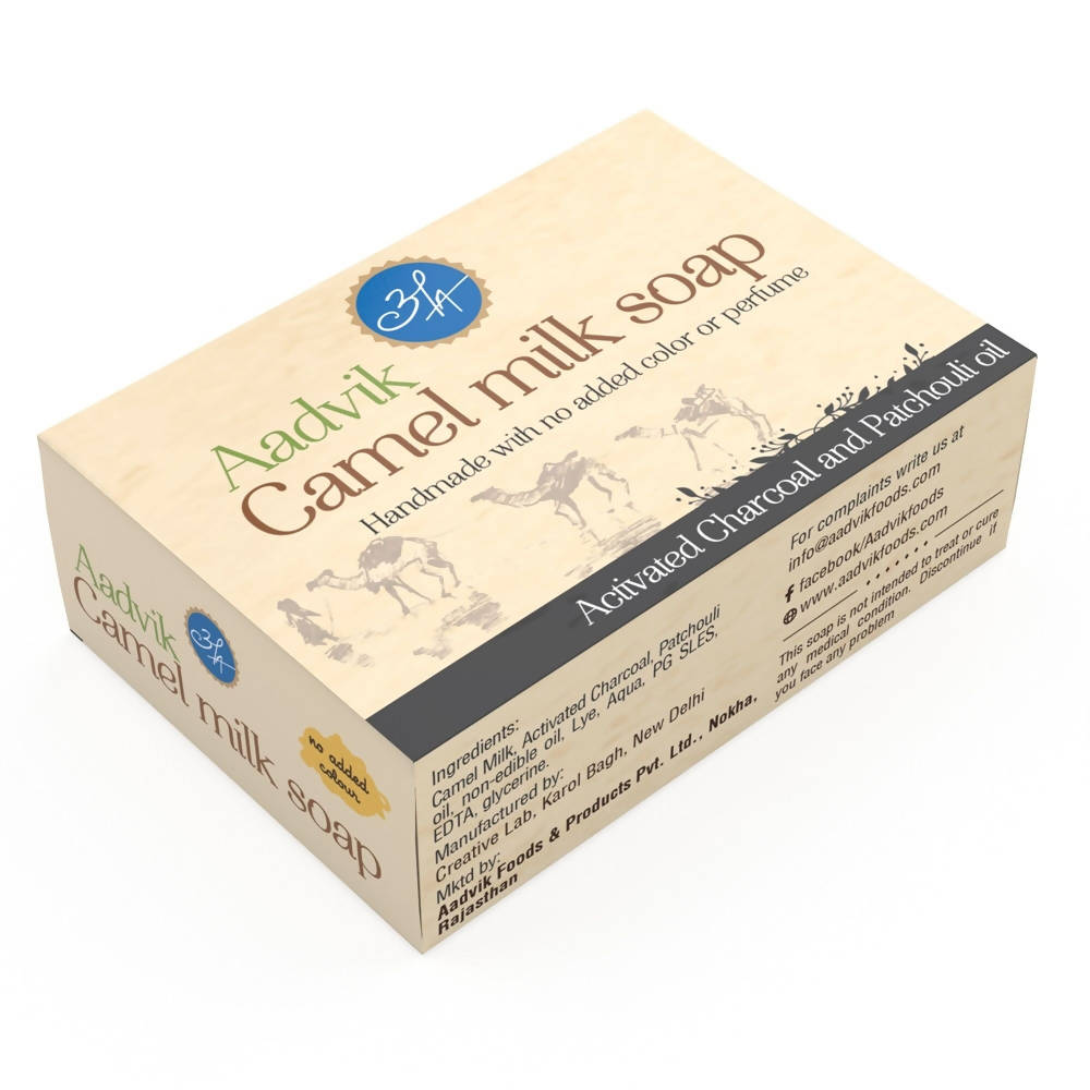 Aadvik Camel Milk Soap With Activated Charcoal And Patchouli Oil