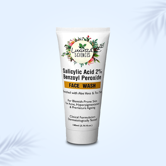 Buy Luxura Sciences Salicylic Acid 2% Face Wash with Niacinamide, Benzoyl Peroxide, Aloe Vera & Tea Tree Online in USA from Chaijava. Fast shipping available.