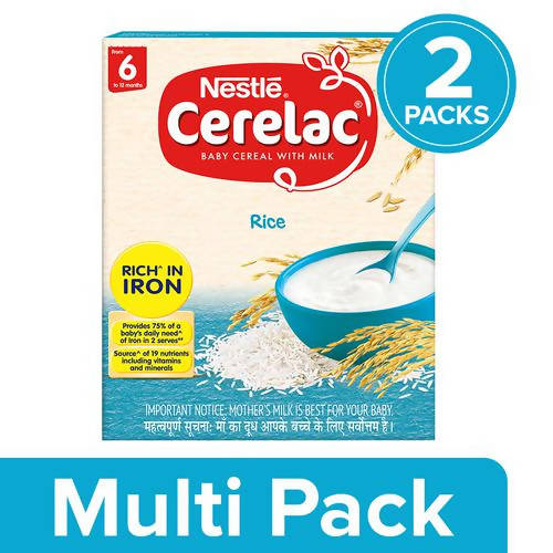 Nestle Cerelac Baby Cereal with Milk Rice, From 6-12 Months