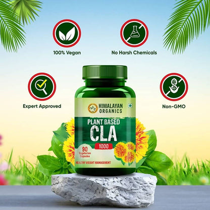 Himalayan Organics Plant Based CLA 1000 Healthy Weight Management Vegetarian Capsules