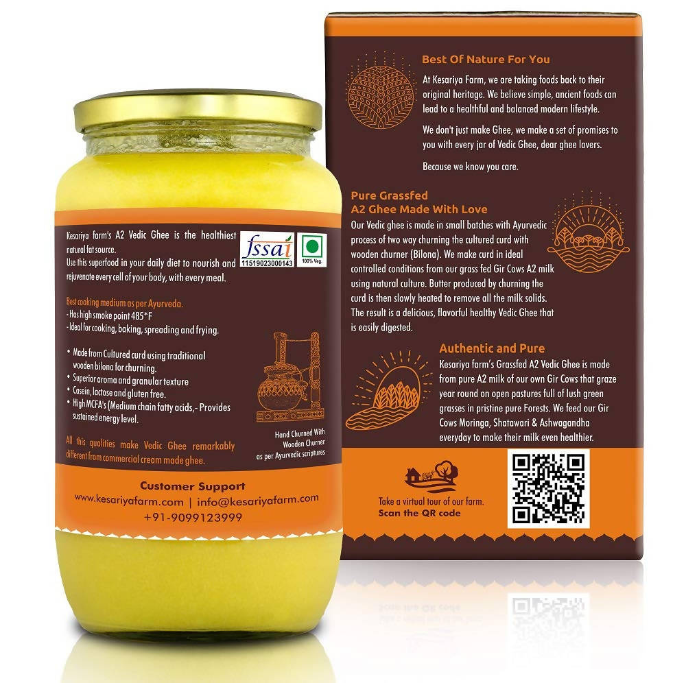 Vedic Ghee Gir Cow's Cultured A2 Ghee