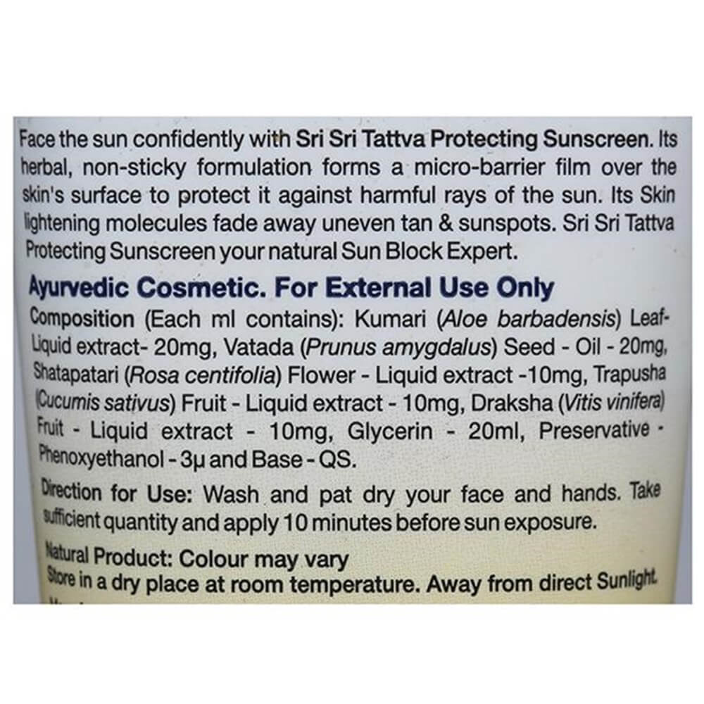 Sri Sri Tattva Protecting Sunscreen Cream