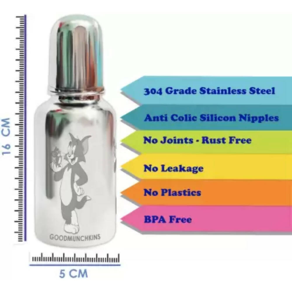 Goodmunchkins Stainless Steel Feeding Bottle 304 Grade Steel, Jointless, BPA Free, Rustfree Bottle for Kids