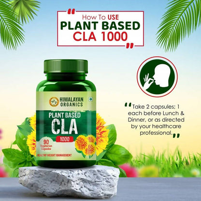 Himalayan Organics Plant Based CLA 1000 Healthy Weight Management Vegetarian Capsules